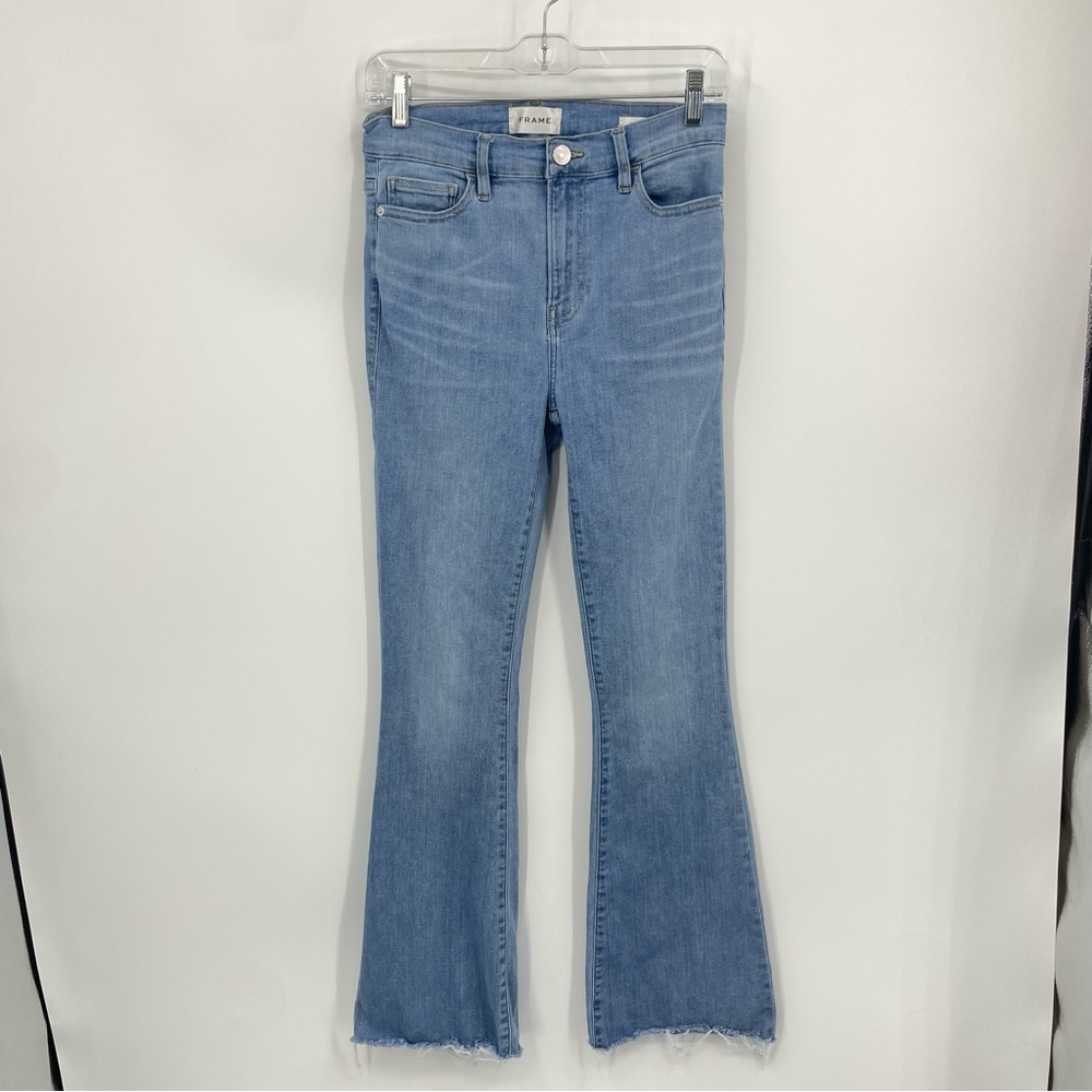FRAME Le High Flare Jeans Denim Blue Medium Wash High Rise‎ Womens Size 26